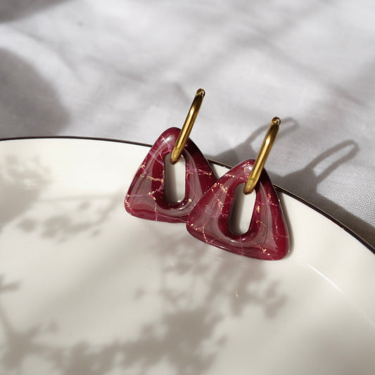 Elément - Bordeaux marbré (pendentifs seuls)