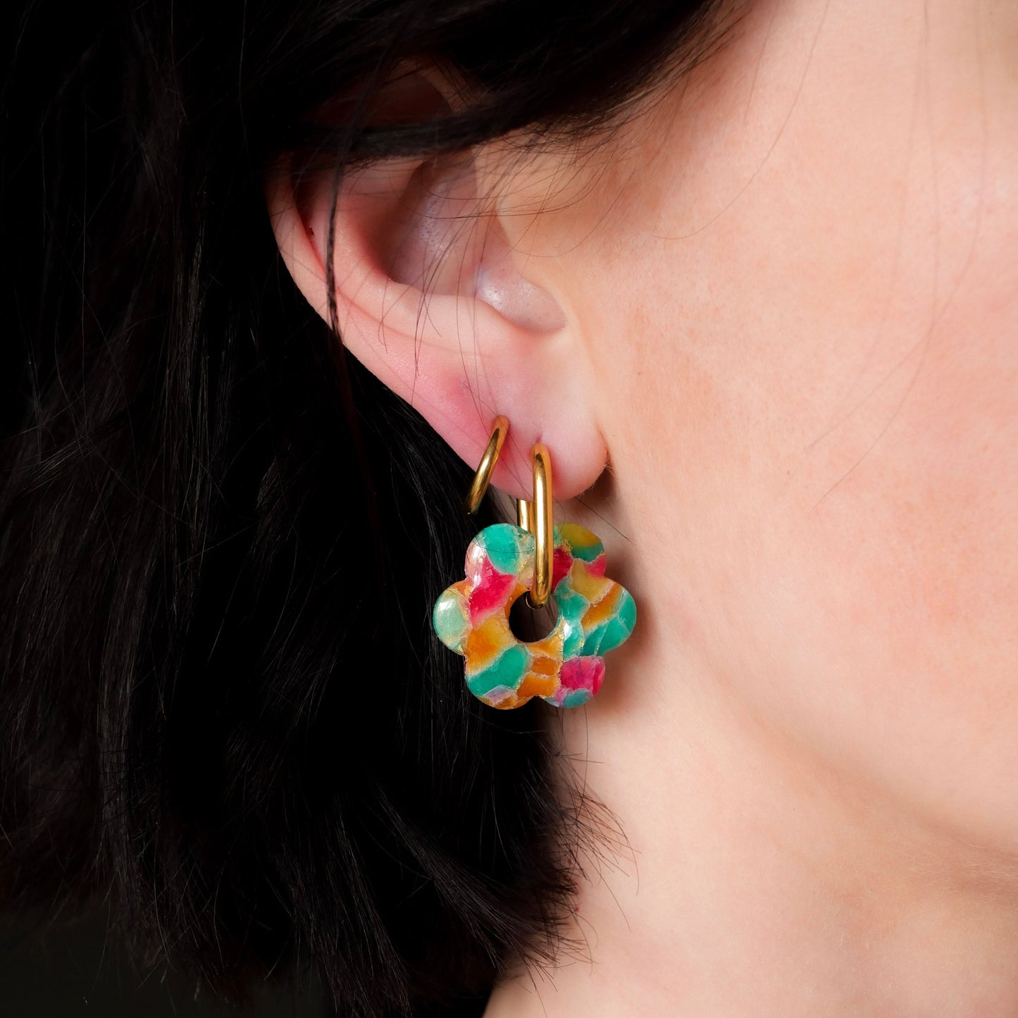 Fleur signature - Mosaïque Solaire (pendentifs seuls)