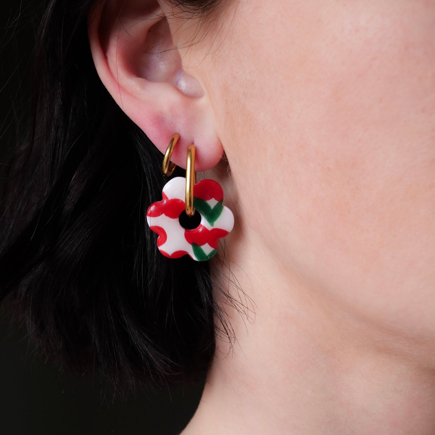 Fleur signature - Cerise (pendentifs seuls)