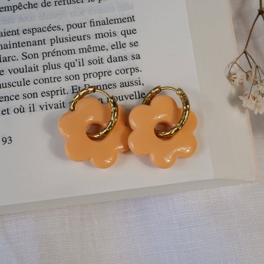 Fleurs signatures - Sorbet Abricot (pendentifs seuls)