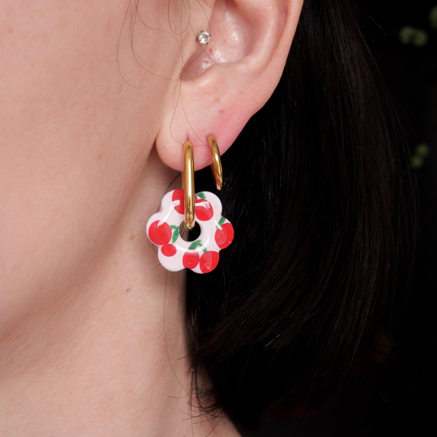 Fleurs signatures - Mini Cerise (pendentifs seuls)