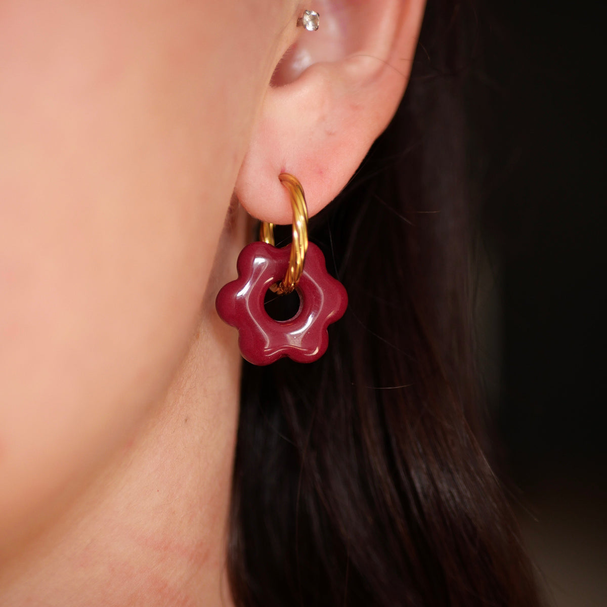 Mini Fleur Bordeaux (pendentifs seuls)