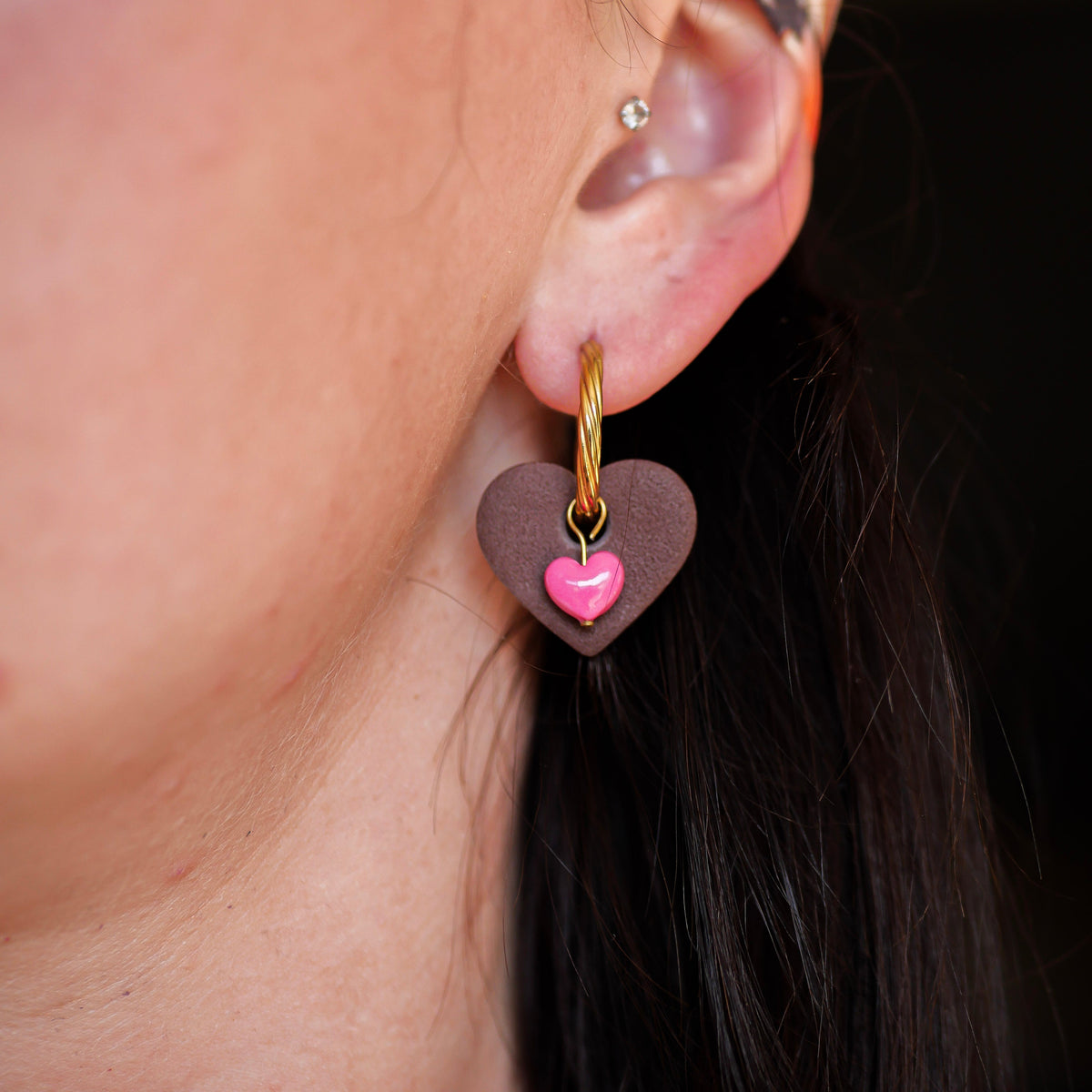 Mini coeurs Fuchsia (pendentifs seuls)