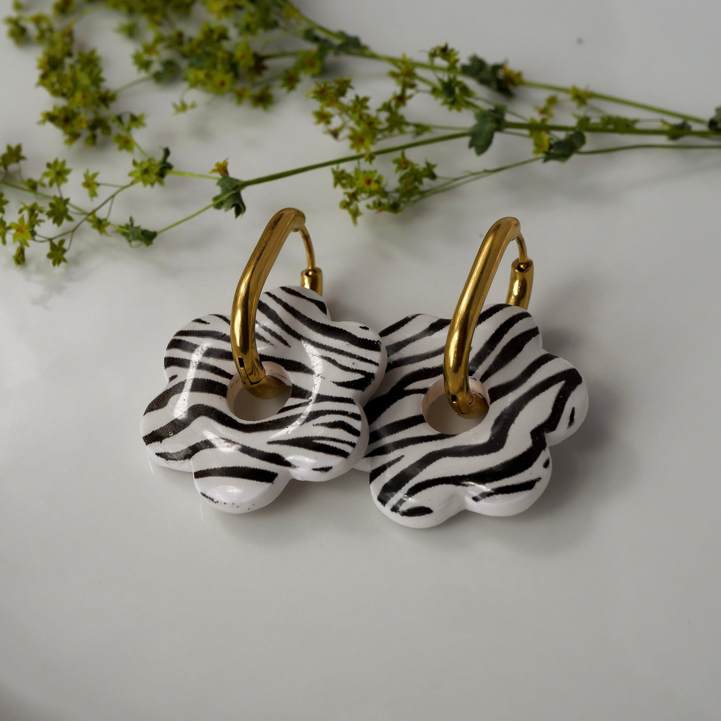 Fleur signature - Zébra (pendentifs seuls)