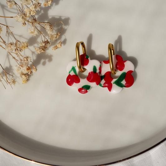 Fleur signature - Cerise (pendentifs seuls)