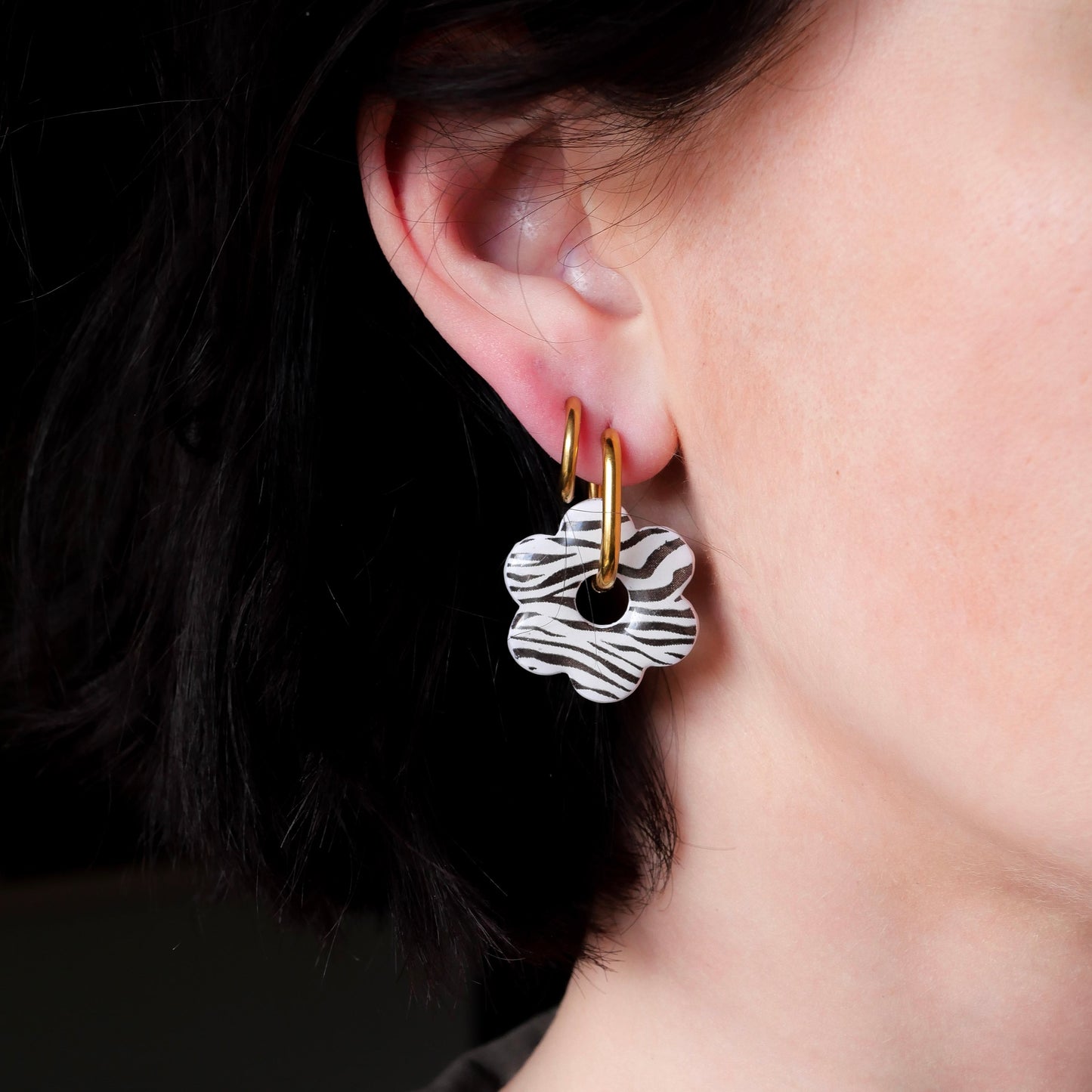 Fleur signature - Zébra (pendentifs seuls)