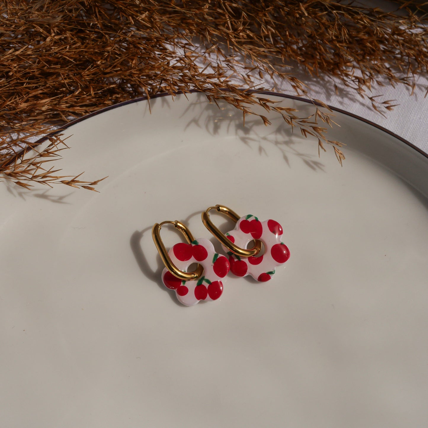 Fleurs signatures - Mini Cerise (pendentifs seuls)