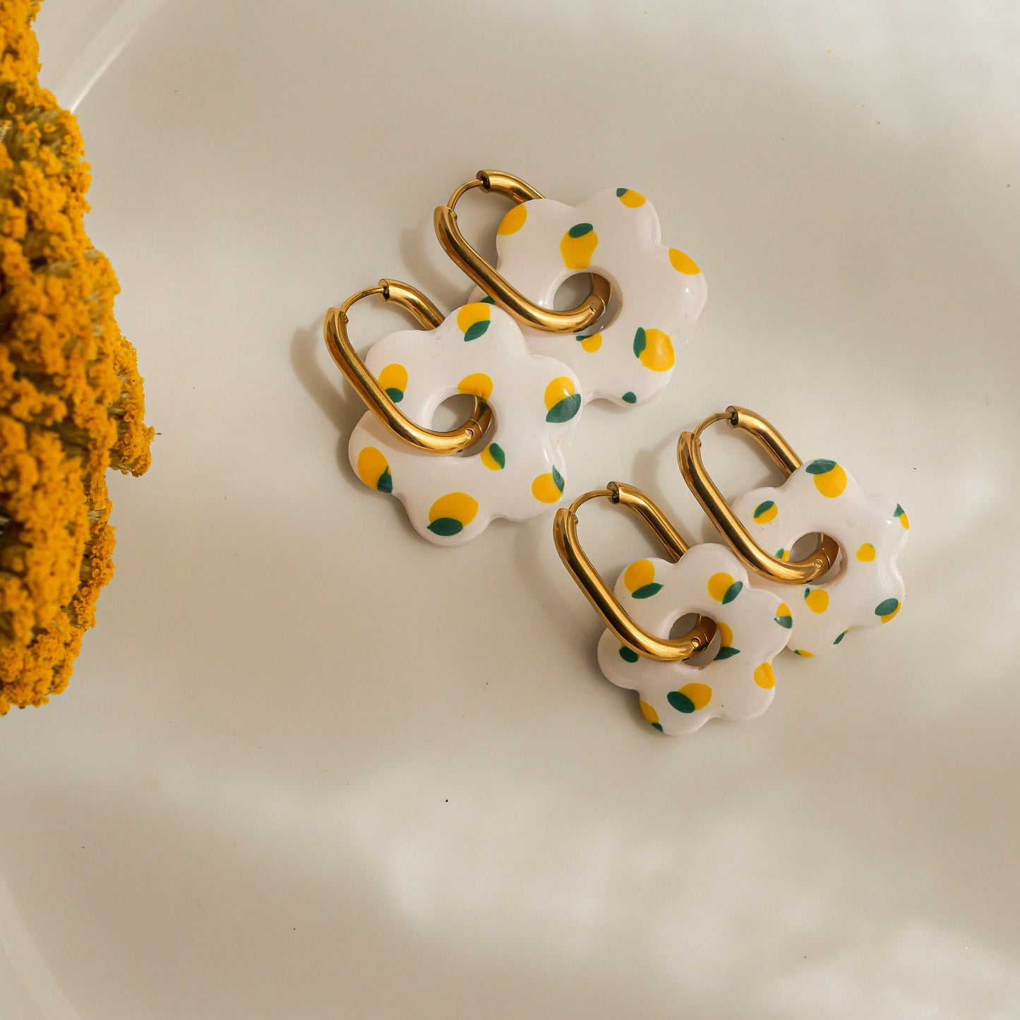 Fleurs signatures - Citrons (pendentifs seuls)