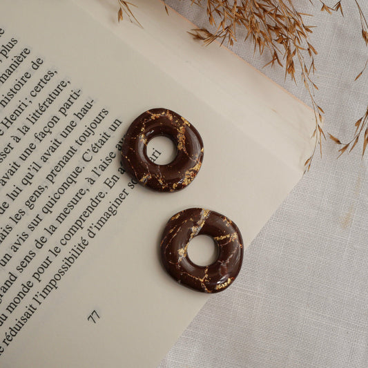 Elément - Donut Chocolat Doré (pendentifs seuls)