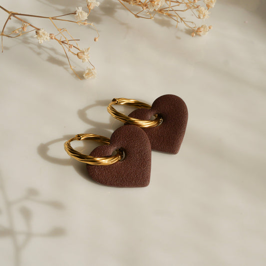 Coeur chocolat sablé (pendentifs seuls)