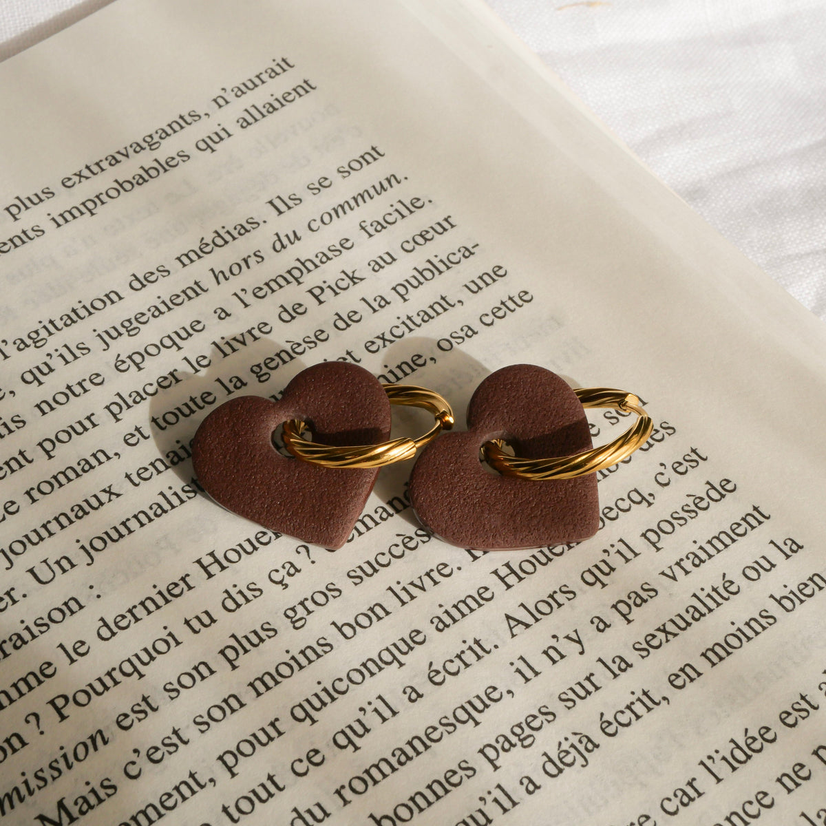 Coeur chocolat sablé (pendentifs seuls)