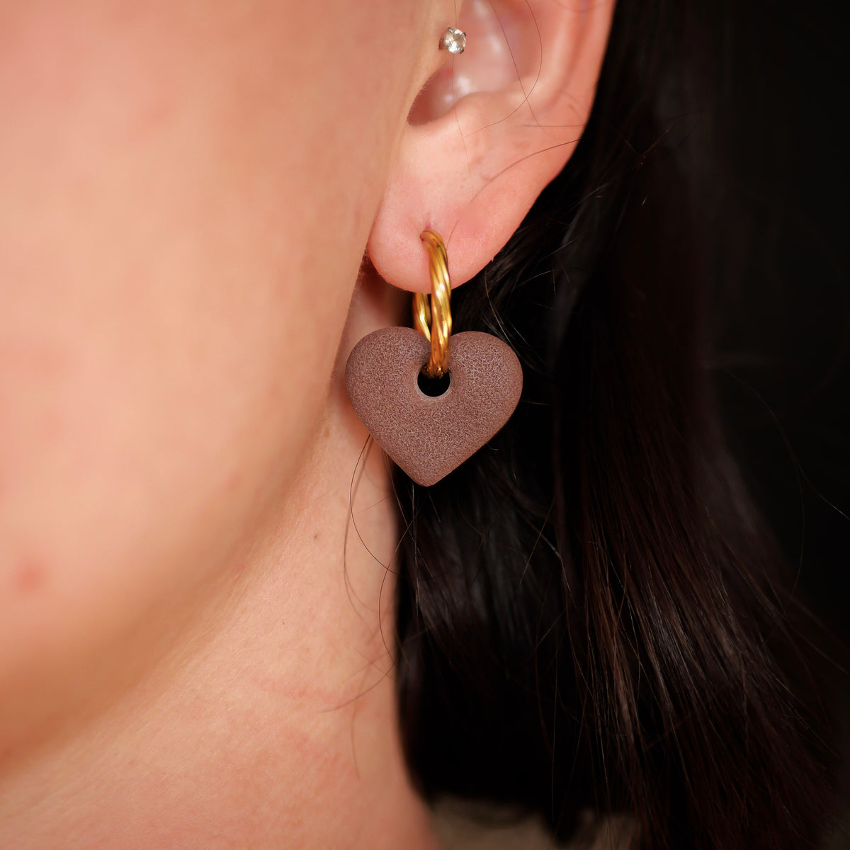 Coeur chocolat sablé (pendentifs seuls)