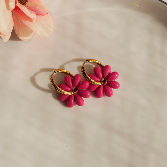 Fleurs fuchsia (pendentifs seuls)