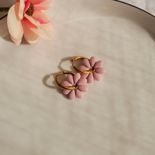 Fleurs Rose Poudré (pendentifs seuls)