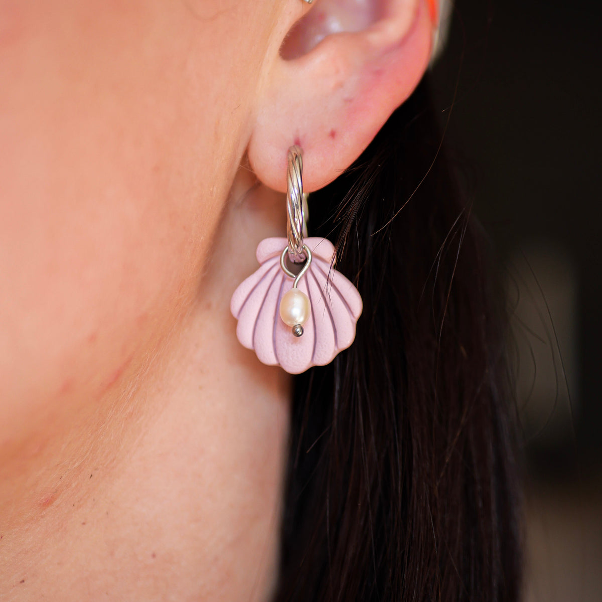 Ecume Rose Argent  (pendentifs seuls)