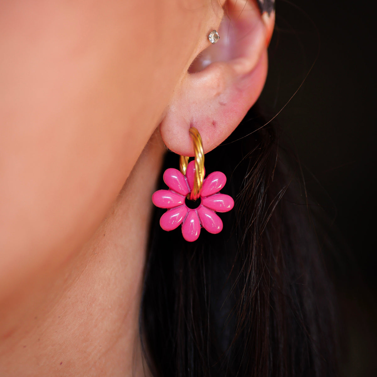 Fleurs fuchsia (pendentifs seuls)