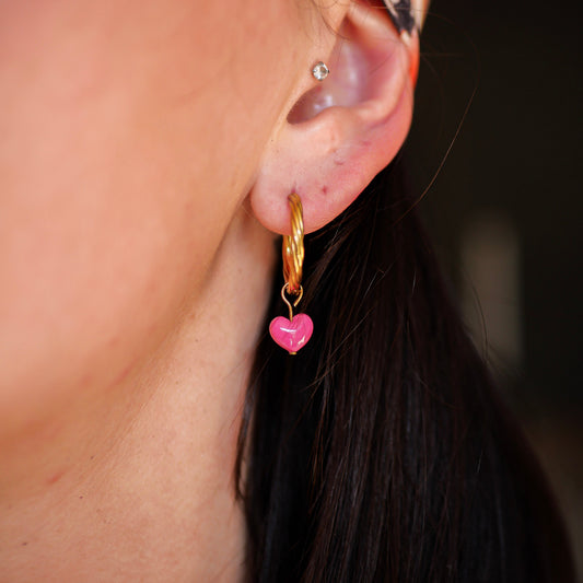 Mini coeurs Fuchsia (pendentifs seuls)