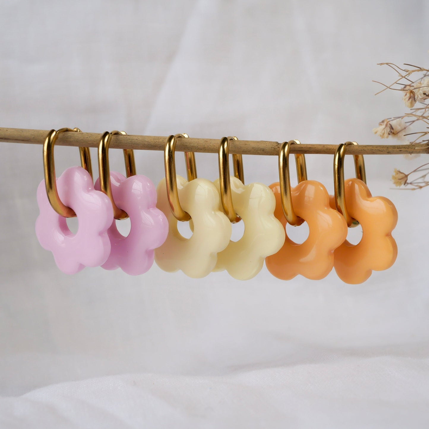 Fleurs signatures - Sorbet Abricot (pendentifs seuls)